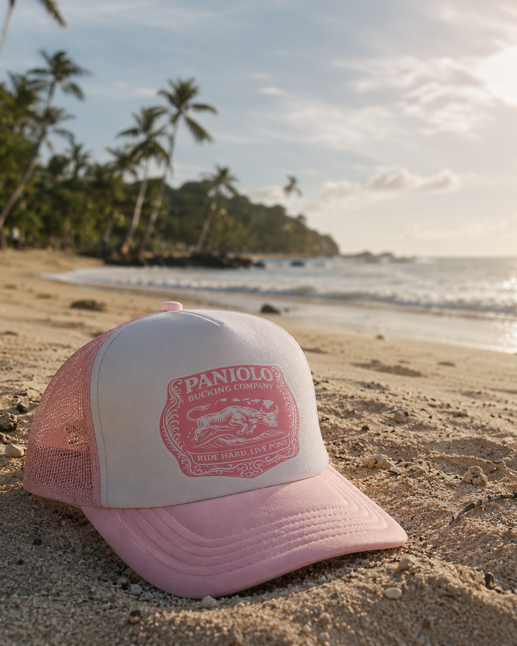Paniolo Bucking Company™ Island Pink Foam Trucker Hat – Ride Hard Live Pono