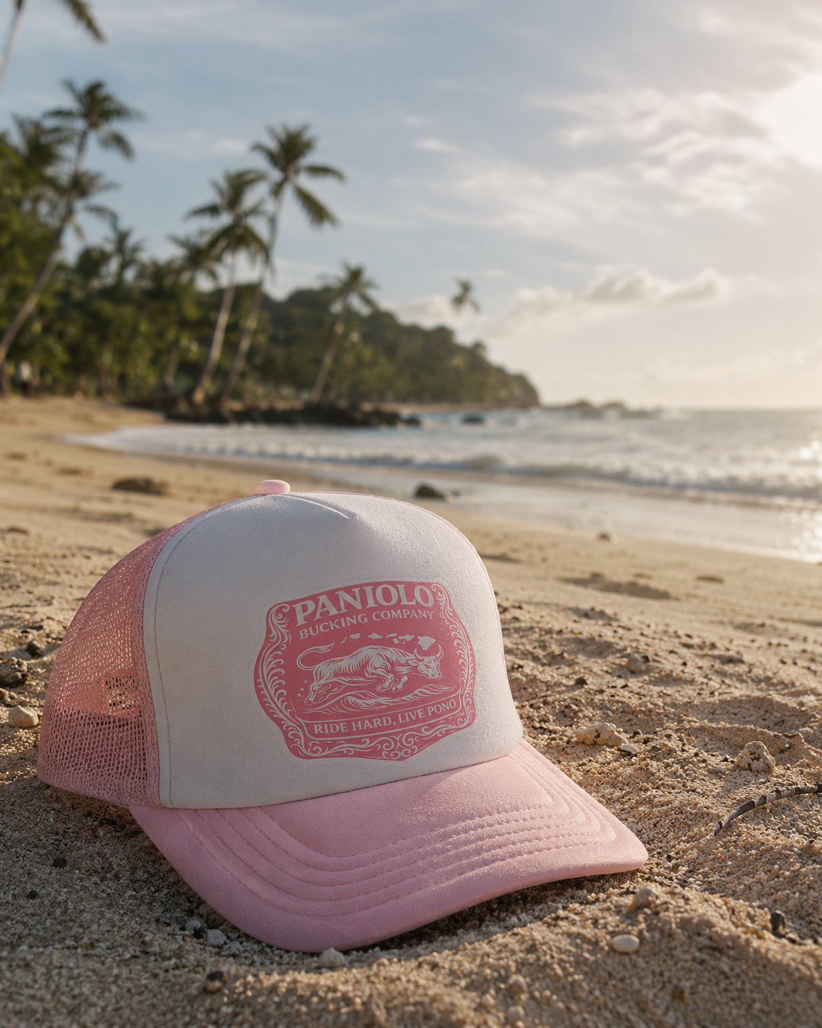 Paniolo Bucking Company™ Island Pink Foam Trucker Hat – Ride Hard Live Pono